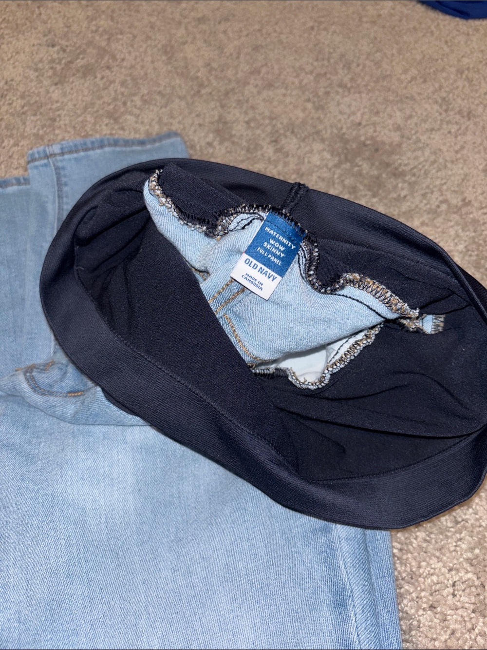 Old Navy Light Blue High-Rise Maternity Jeans with Stretch Panel